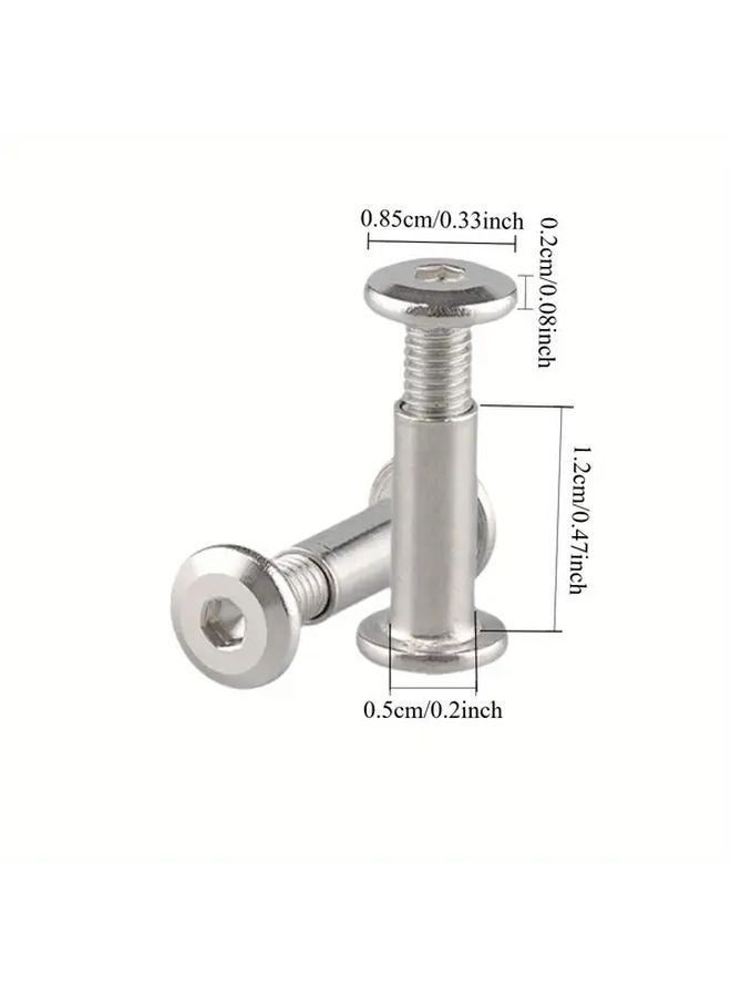 Black 6 Sets Hex Socket Flat Head Screws Nuts for DIY Furniture Luggage - Image 4