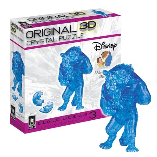 BePuzzled Deluxe 3D Crystal Jigsaw Puzzle - Prince Adam Disney Beauty & The Beast Brain Teaser, Fun Decoration for Kids Age 12 and Up, 49 Pieces (Level 3) , Blue - Image 1