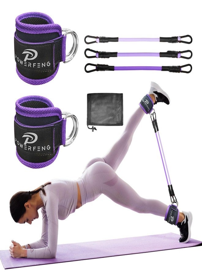 powerfeng Ankle Resistance Bands with Cuffs: Women Ankle Strap Band for Working Out - Ankle Resistance Bands for Glutes Hip & Leg Butt Training Workout Exercise Equipment - Image 1
