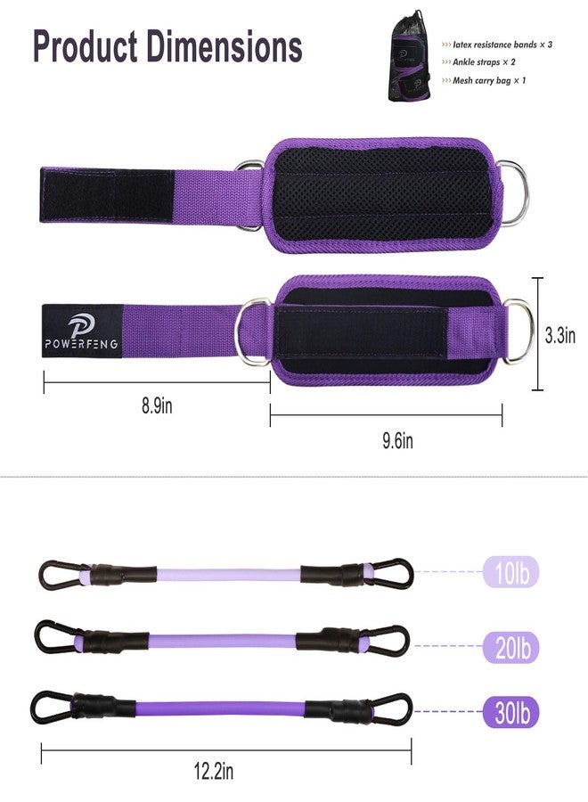 powerfeng Ankle Resistance Bands with Cuffs: Women Ankle Strap Band for Working Out - Ankle Resistance Bands for Glutes Hip & Leg Butt Training Workout Exercise Equipment - Image 5