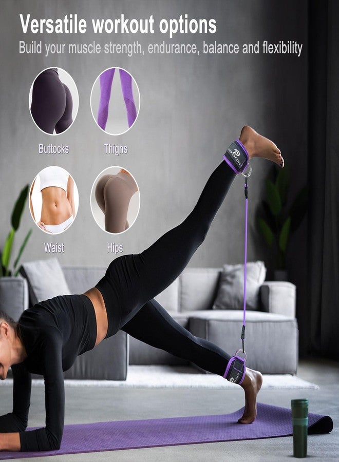 powerfeng Ankle Resistance Bands with Cuffs: Women Ankle Strap Band for Working Out - Ankle Resistance Bands for Glutes Hip & Leg Butt Training Workout Exercise Equipment - Image 2