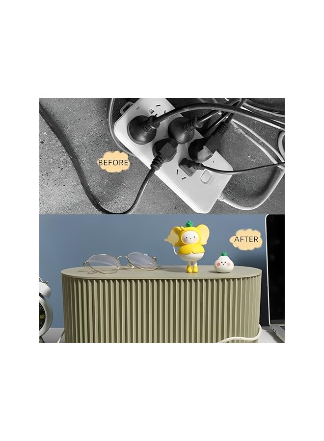 promass Cable Management Box,Cord Hider Box for Power Strips,Adapters,Chargers, Wires,Desk Cord Organizer Box,Close-Match Design for Home/Office (Green) - Image 2