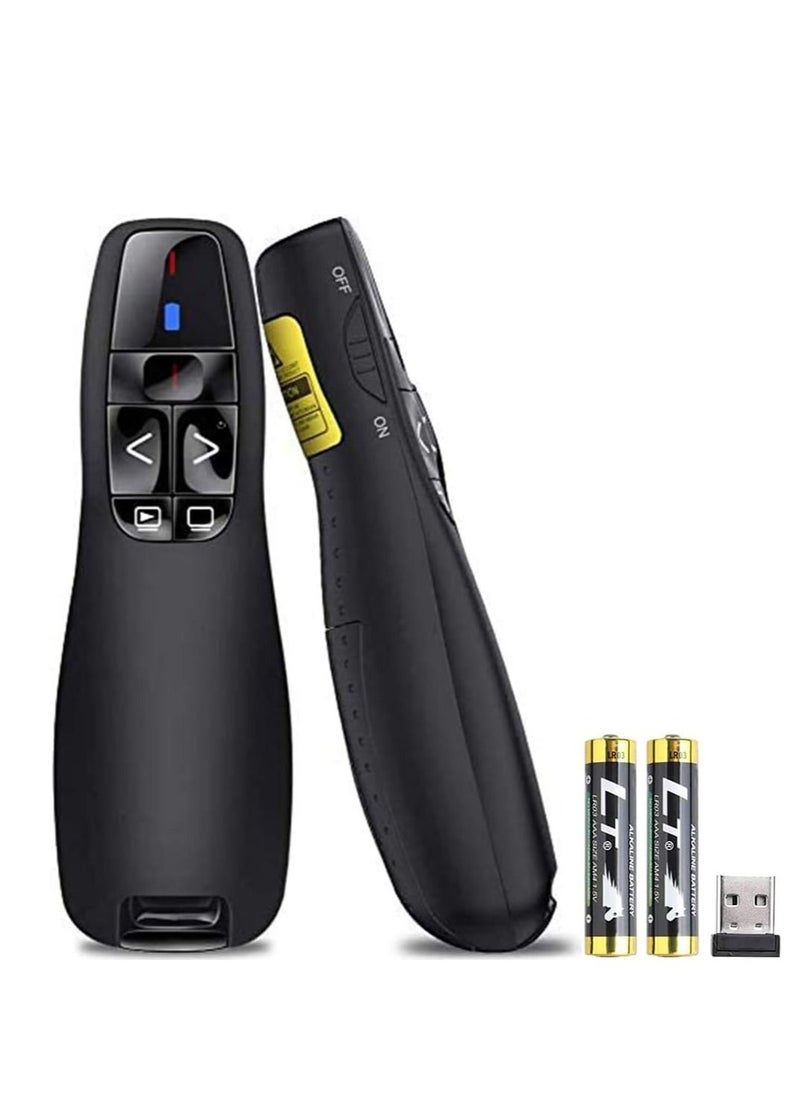 Generic Wireless Presenter Remote Controller R400 2.4GHz Wireless USB Presenter PowerPoint Red Laser Pen Pointer PPT Clicker for Presentation  - Image 1