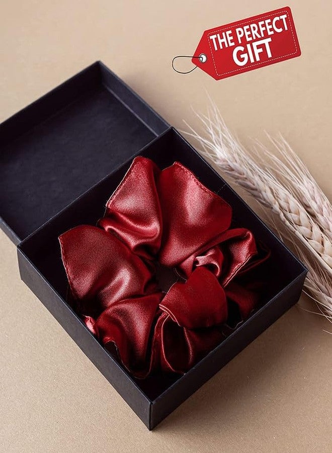 CHIROGRAPHY 5 PCS Large 100% Satin Hair Scrunchies With Thick Elastic For Women, Teenage Girls With All Types Of Hair-5PCS (SATIN DELUXE) - Image 4