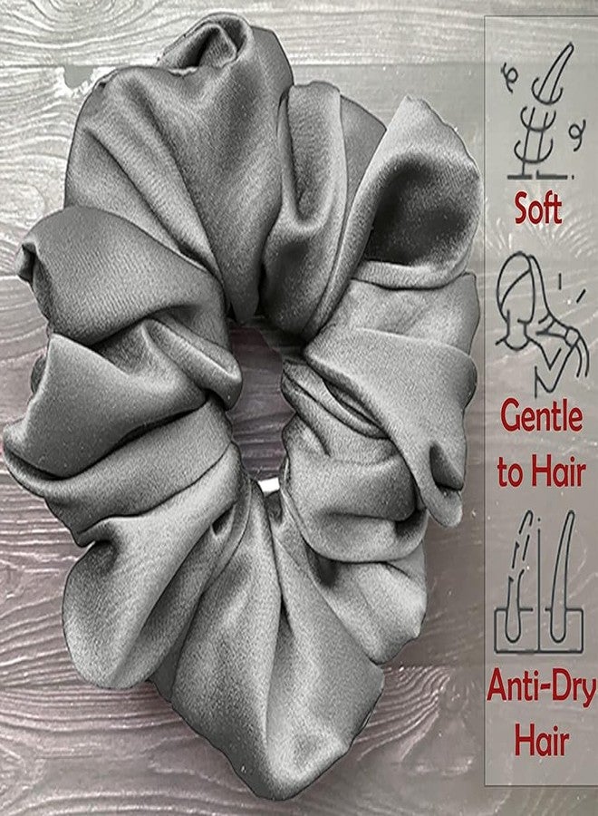 CHIROGRAPHY 5 PCS Large 100% Satin Hair Scrunchies With Thick Elastic For Women, Teenage Girls With All Types Of Hair-5PCS (SATIN DELUXE) - Image 3