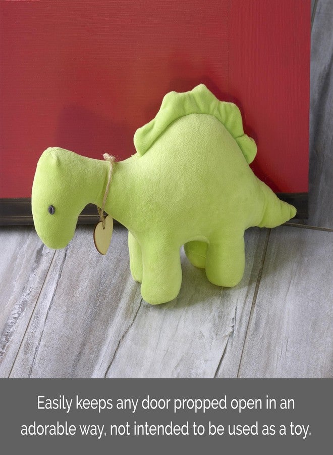 Elements Plush Weighted Fabric Green Dinosaur Door Stopper, 12.2x4.33x6.89 Inch - Image 3