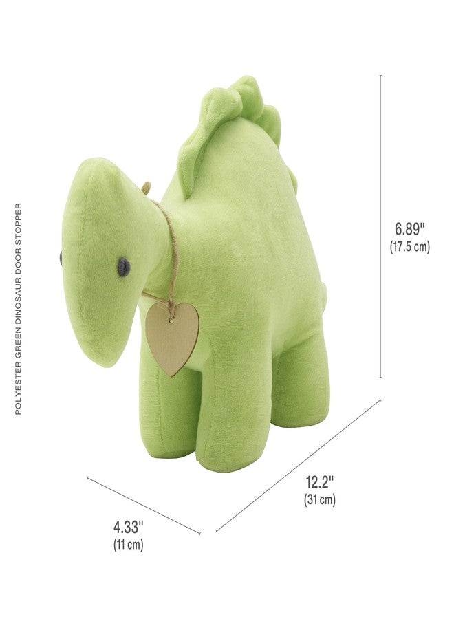 Elements Plush Weighted Fabric Green Dinosaur Door Stopper, 12.2x4.33x6.89 Inch - Image 2