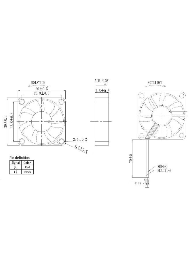 4 قطع مروحة Raspberry Pi 4، مروحة تبريد Raspberry Pi بدون فرش 3.3V 5V DC مروحة صامتة لـ Raspberry Pi 4B / Pi 3B+ / غلاف RetroFlag NESPI (30mmx30mmx7mm) (أسود) - Image 4