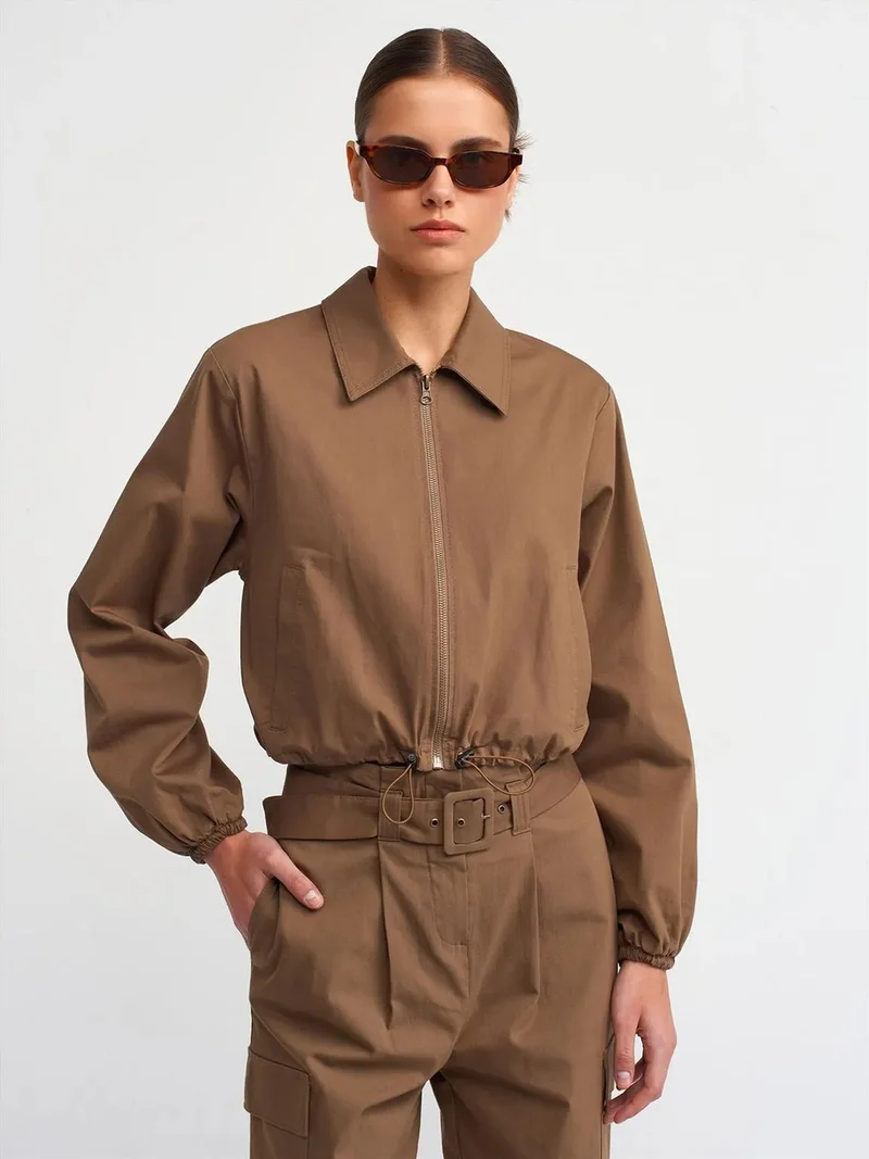 Dilvin Dilvin Women's Cotton Poplin Zip Jacket