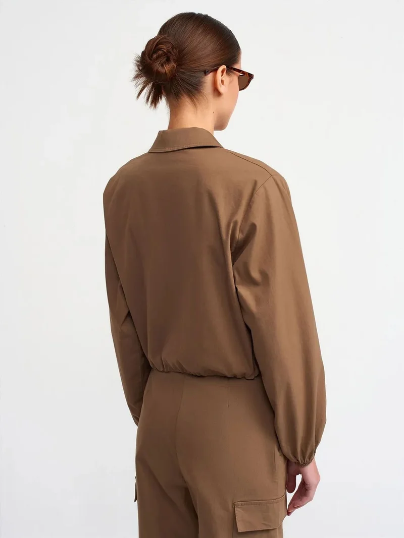 Dilvin Dilvin Women's Cotton Poplin Zip Jacket