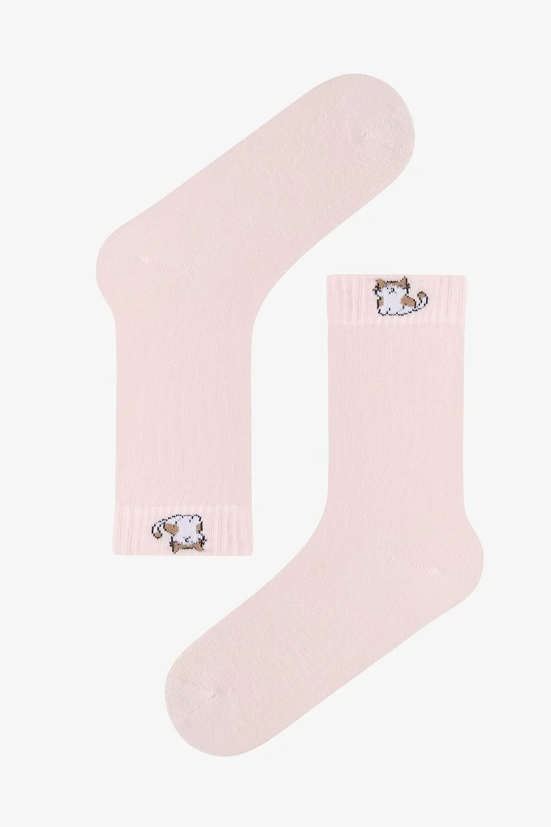 Penti PENTI Tiny Puppies Cat Pattern Cotton Pair Crew Socks