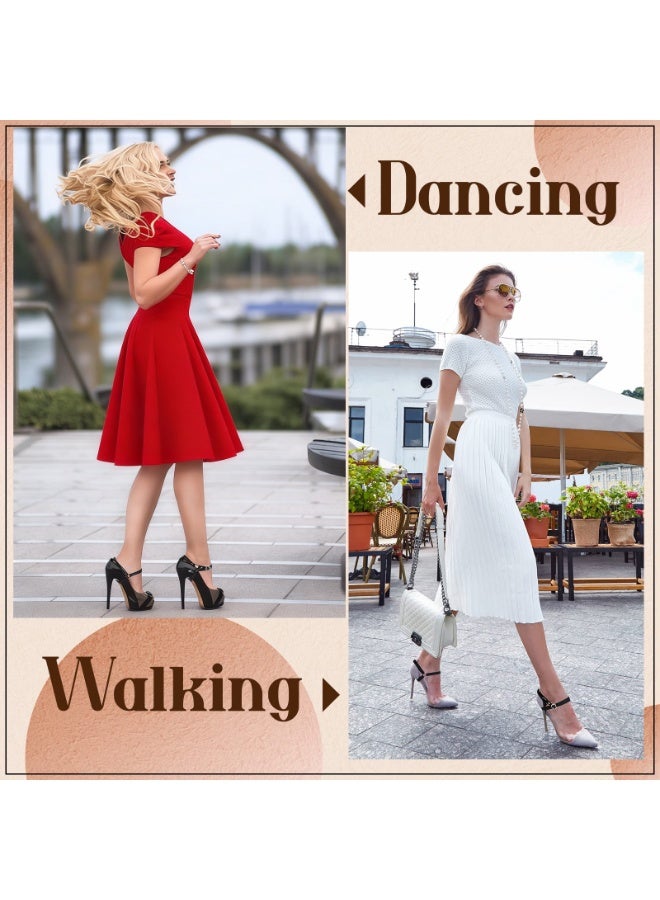 سونسر 2 زوج من أحزمة الأحذية القابلة للفصل للكعب العالي للنساء حزام أحذية مانع للانزلاق قابل للتعديل أربطة أحذية بديلة أحزمة كاحل لتثبيت الأحذية ذات الكعب العالي الفضفاضة، أسود - Image 5