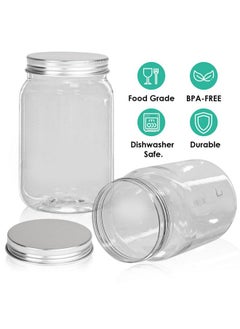 Darice Darice 8 oz Plastic Mason Jars with Airtight Screw on Lid - Refillable Clear Plastic Jars Containers for Kitchen and Household Storage, BPA-Free Jars with Lids, Pack of 12  - Image 3