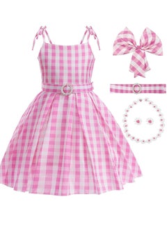 Excefore Girls Pink Costume Dress Movie Cosplay Up Kids Outfits Birthday Party, 120cm  - Image 1