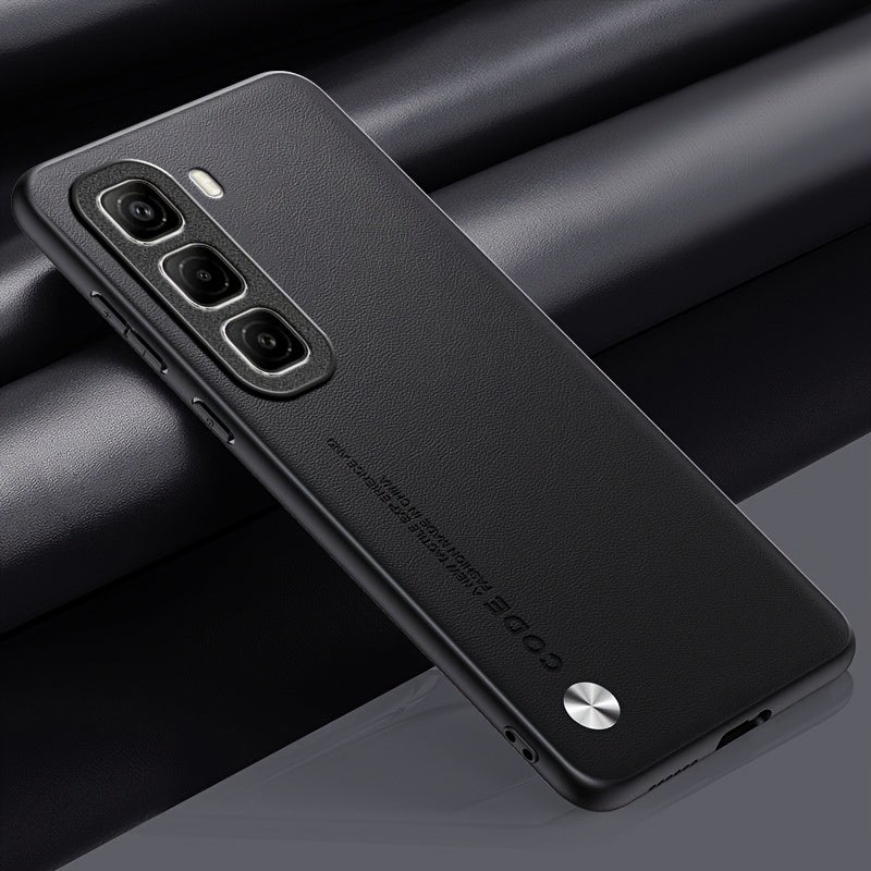 Code Premium Matte Faux Leather Phone Case For Infinix Hot 50 / Infinix Hot 50 Pro, Slim Shockproof Anti-Scratch Full Camera Protective Back Cover, 4 Colors  Available - Image 2