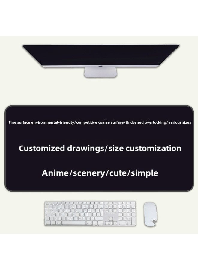 Happy Santa Claus Heating Mouse Pad Oversized Cartoon Computer Desk Pad Office Game Wrist Keypad Pad-Color:330*800*1.6mm Boxed-Pattern:Come To The Picture - Image 1