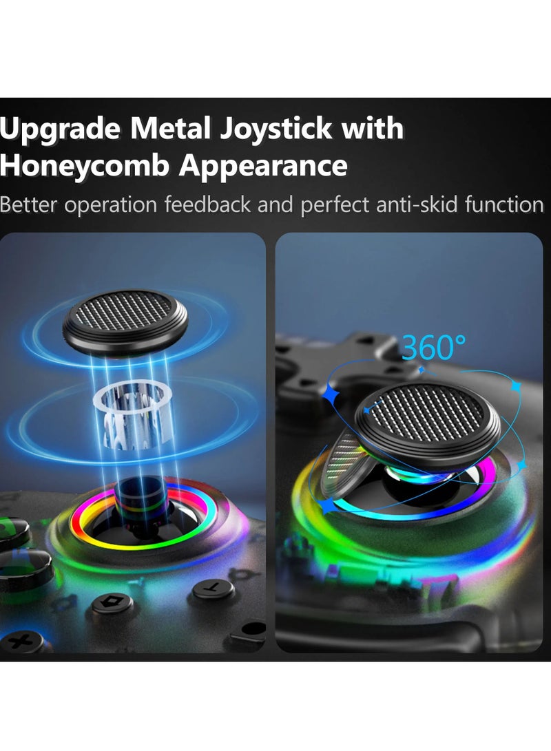 KS39B Gamepad, Portable Wireless Mini Game Controller, Durable Adjustable Turbo 6 Axis Joystick, Colorful RGB Light Gamepad For Switch, lite, OLED, Android, MacOS, (1pc, Transparent) - Image 4