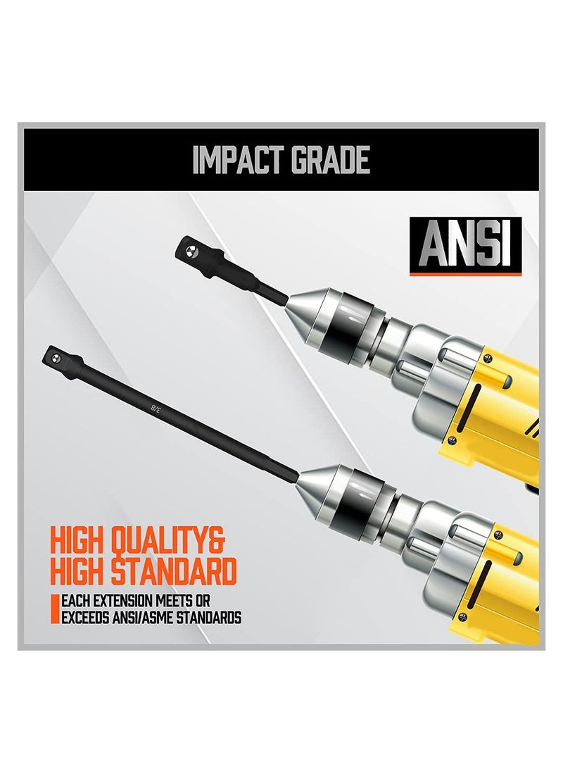 SYOSI - Impact Grade Drill Socket Adapter Set, 3" & 6" Hex Shank Impact Driver Socket Socket Adapter, Socket to Bit Adapter 1/4" 3/8" 1/2" Impact Driver Adapter (6 Piece) - Image 1