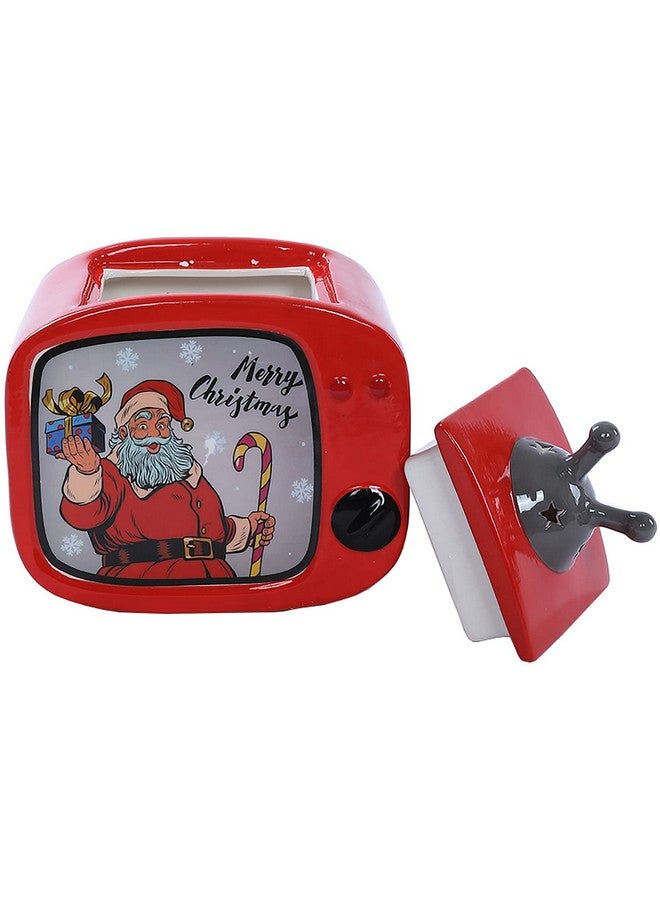 Stephanie Imports Merry Christmas - Vintage TV Christmas Themed Winter Holiday Ceramic Cookie Jar - Image 4