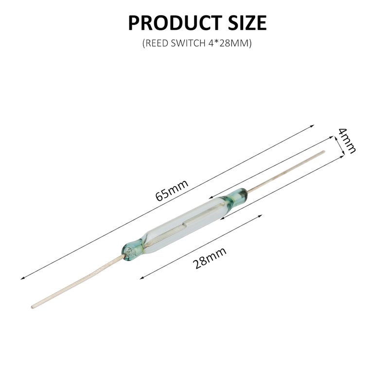 DIYhz Reed Switch Reed 4 * 28MM Normally Open Magnetic Induction Switch 10PCS （10688） - Image 3
