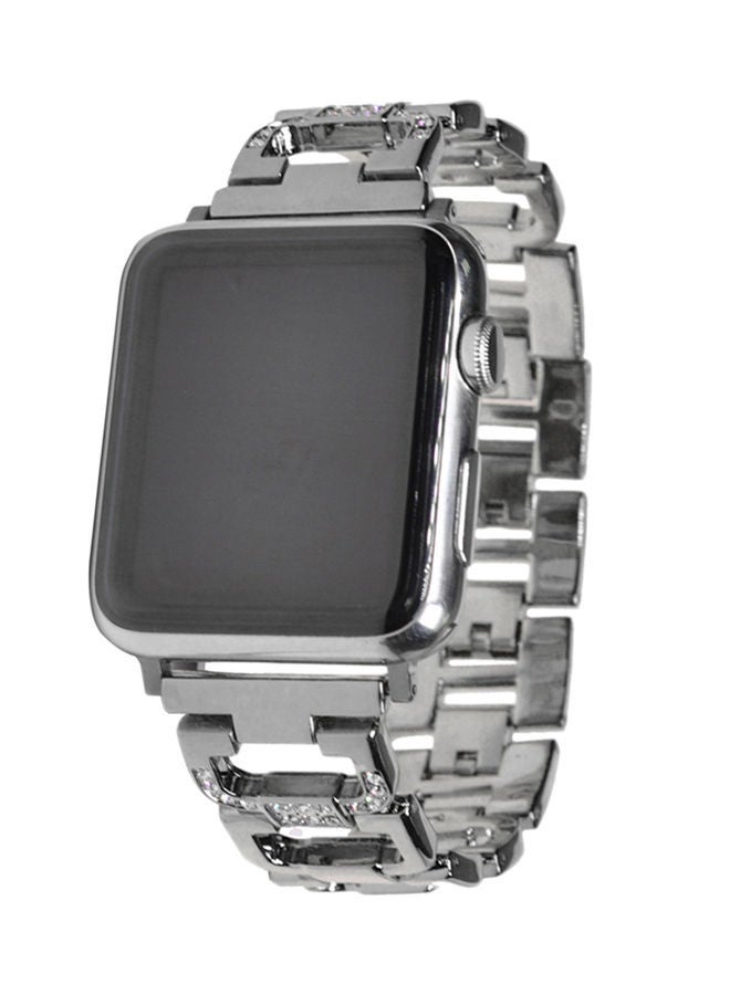 NIBEMINENT Bling Replacement Sport Wristband For Apple Watch Series 3/2/1 Black/Clear - Image 3