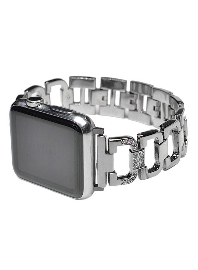 NIBEMINENT Bling Replacement Sport Wristband For Apple Watch Series 3/2/1 Black/Clear - Image 4