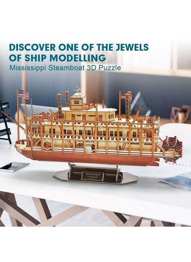 CubicFun - 3D Vessel Puzzle Ship Models Toys Foam Puzzles Building Kits Gift For Adults And Kids Us Worldwide Trading Mississippi Steamboat 142 Pieces - Image 1