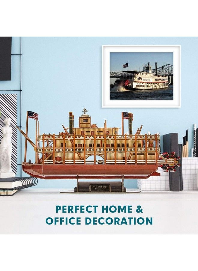 CubicFun - 3D Vessel Puzzle Ship Models Toys Foam Puzzles Building Kits Gift For Adults And Kids Us Worldwide Trading Mississippi Steamboat 142 Pieces - Image 1