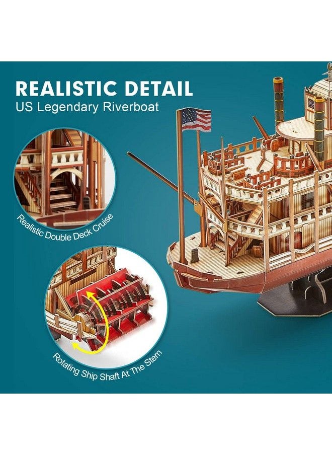 CubicFun - 3D Vessel Puzzle Ship Models Toys Foam Puzzles Building Kits Gift For Adults And Kids Us Worldwide Trading Mississippi Steamboat 142 Pieces - Image 1