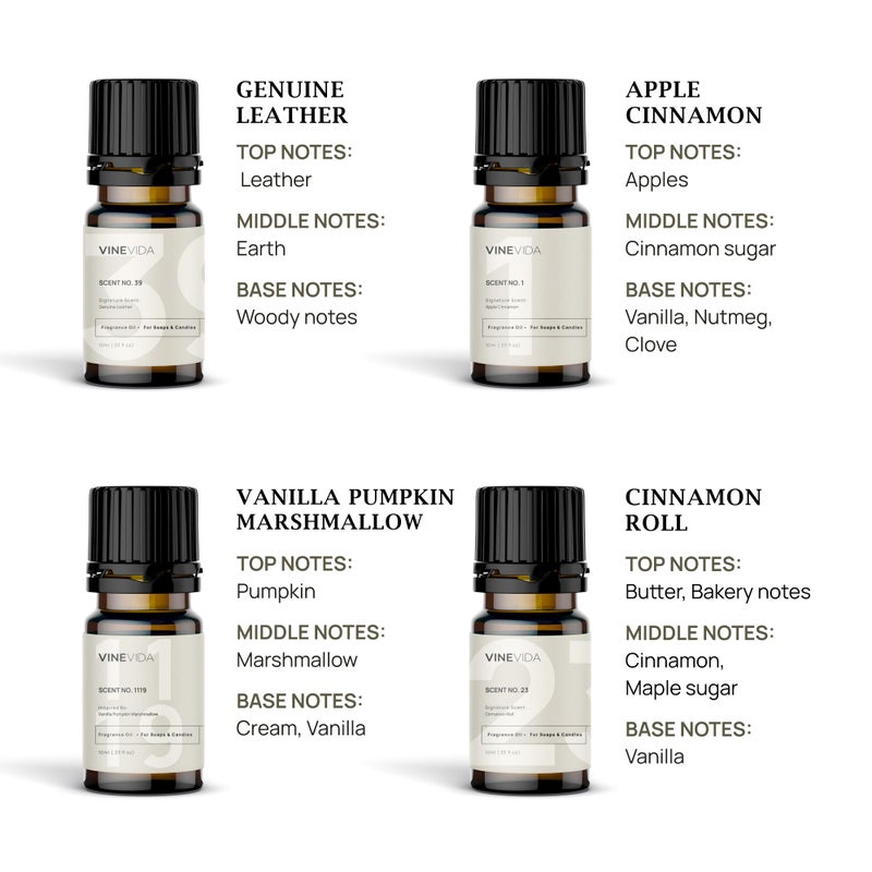 VINEVIDA [Set of 8] Fall Scents for Candle Making, Made in USA Candle Fragrance Oil, Soap Making Essential Oils, Diffuser Oil Scents - Image 3