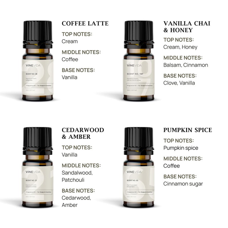 VINEVIDA [Set of 8] Fall Scents for Candle Making, Made in USA Candle Fragrance Oil, Soap Making Essential Oils, Diffuser Oil Scents - Image 2