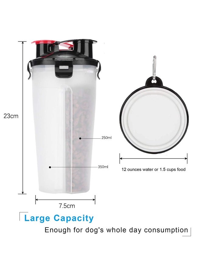 Neostyle Neostyle Portable Dog Water Bottle with 2 Collapsible Silicone Bowls White  - Image 2