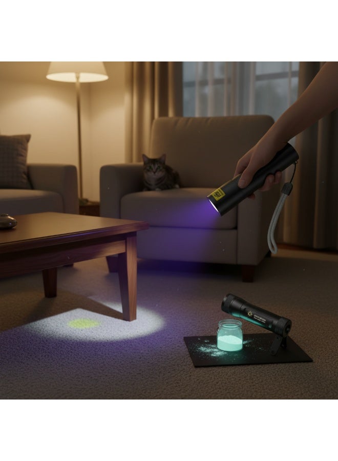 Y&D Black Light UV Flashlight Rechargeable 365nm Ultraviolet Light Mini & Powerful LED Blacklight for Dog/Cat Pet Urine Gel Nail Curing Scorpion Finder Leak Detection - Image 1