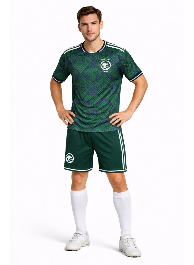 Toyland Men’s Saudi Arabia 2026 World Cup Home Jersey Kit – Football Shirt & Shorts Set - Image 1