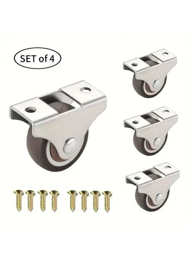 4Pcs 25mm TPR Rubber Caster Wheels For Silent Smooth Furniture Moving - Image 4