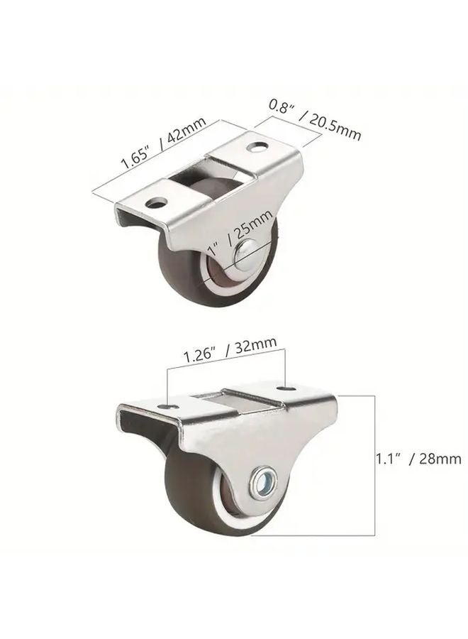 4Pcs 25mm TPR Rubber Caster Wheels For Silent Smooth Furniture Moving - Image 5