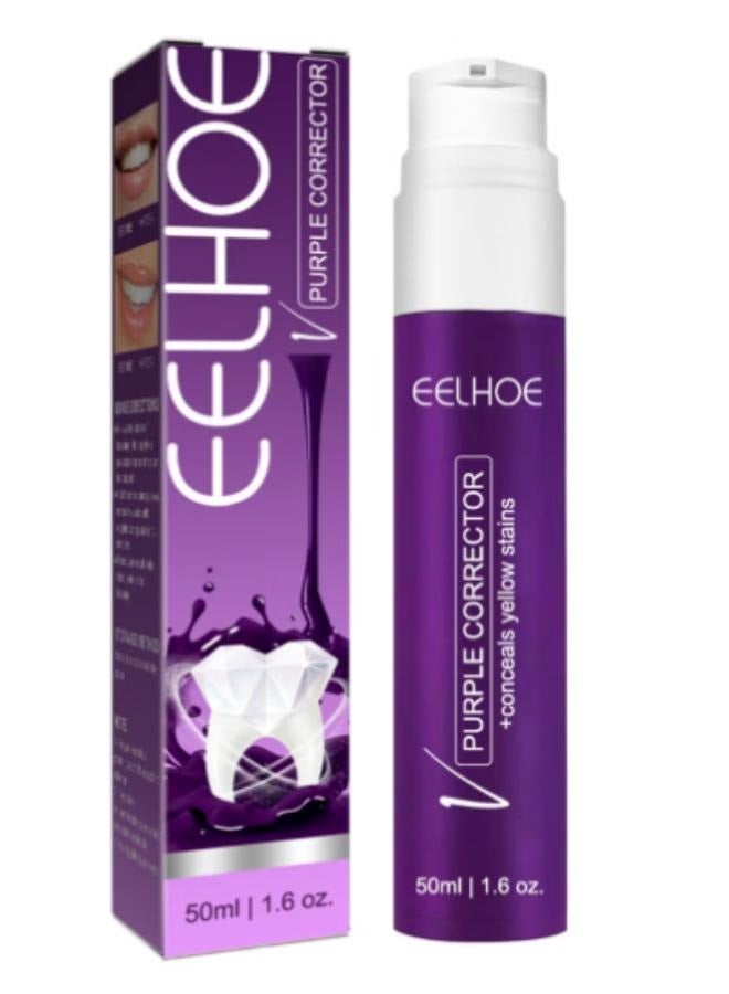 إيلهو معجون أسنان مبيض 50 مل، معجون أسنان مصحح للون لتبييض الأسنان، تنظيف الأسنان الصفراء، إزالة البقع، معجون أسنان مبيض، مزيل البقع، العناية بصحة الفم - Image 1