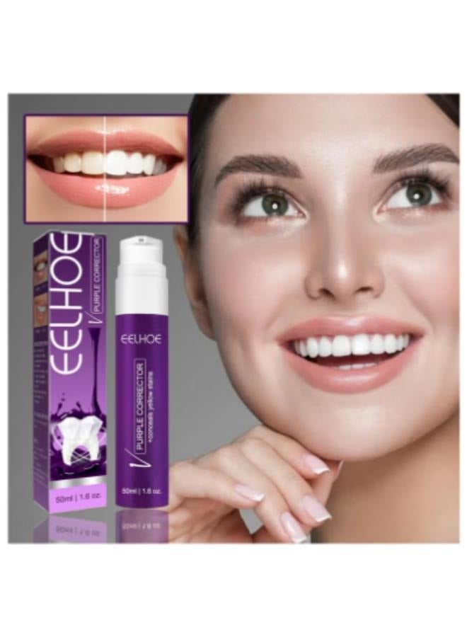 إيلهو معجون أسنان مبيض 50 مل، معجون أسنان مصحح للون لتبييض الأسنان، تنظيف الأسنان الصفراء، إزالة البقع، معجون أسنان مبيض، مزيل البقع، العناية بصحة الفم - Image 4