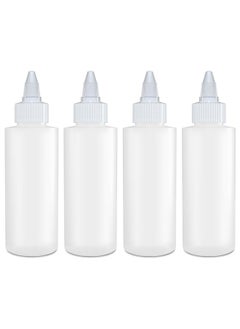 BRIGHTFROM Condiment Squeeze Bottles, 4 Oz Empty Squirt Bottle With Twist Top Cap, Leak Proof - Great For Ketchup, Mustard, Syrup, Sauces, Dressing, Oil, Arts And Crafts, Bpa Free Plastic - 4 Pack  - Image 1