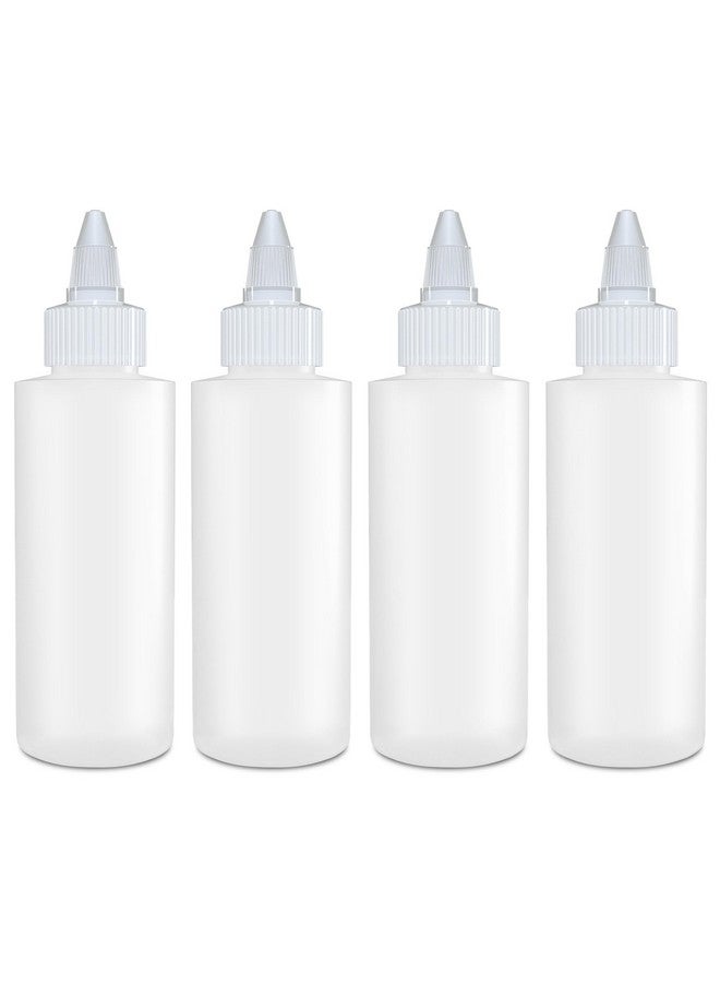 BRIGHTFROM Condiment Squeeze Bottles, 4 Oz Empty Squirt Bottle With Twist Top Cap, Leak Proof - Great For Ketchup, Mustard, Syrup, Sauces, Dressing, Oil, Arts And Crafts, Bpa Free Plastic - 4 Pack - Image 1