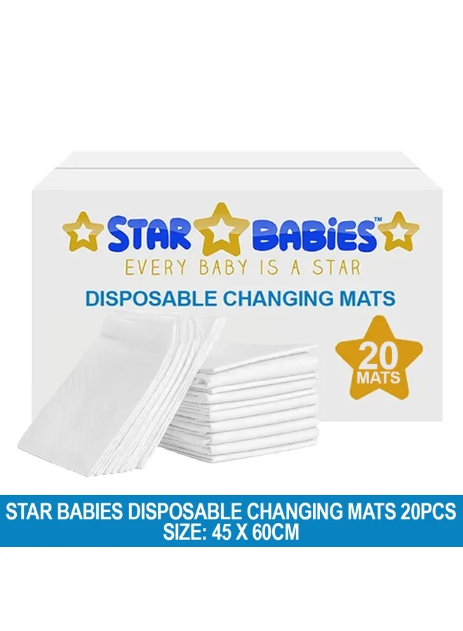 STAR BABiES Star Babies Disposable Changing mat Large (45 x 60cm) Pack of 20 - White