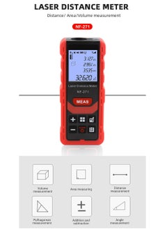 NOYAFA Laser Distance Meter, 50M/165ft Portable Handheld Digital Laser Range Finder, M/in/Ft Unit Switching, Backlit LCD Display, Measure Distance, Pythagorean, Area and Volume  - Image 4