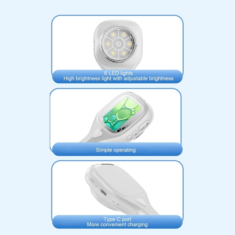 مجهر رقمي محمول Dpofirs 2MP | تكبير 500x مع شاشة ملونة 2 بوصة، تسجيل صور/فيديو عالي الدقة، محمول للتصوير الماكرو (أبيض) - Image 3