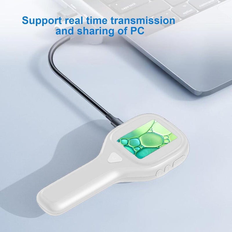 مجهر رقمي محمول Dpofirs 2MP | تكبير 500x مع شاشة ملونة 2 بوصة، تسجيل صور/فيديو عالي الدقة، محمول للتصوير الماكرو (أبيض) - Image 2