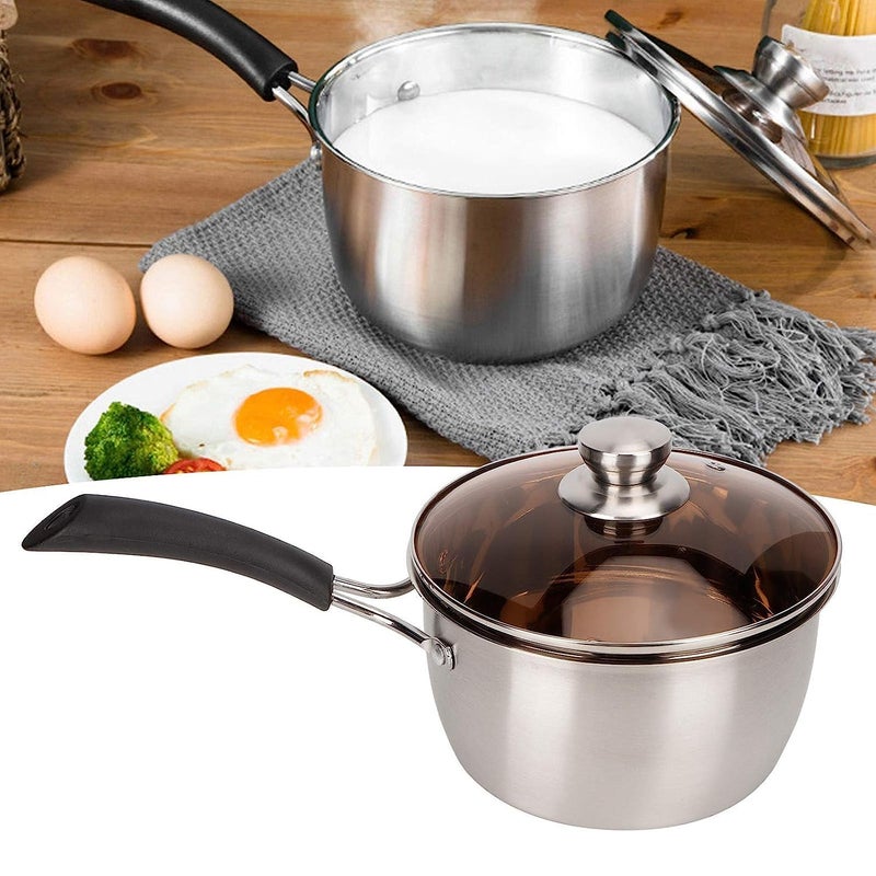 KLIZNIL Stainless Steel Induction Cooking Pots and Pans, Saucepan, Stockpot, Skillet, Frying Pan Non Stick | Cooking Pot Milk Pan with Long Heat Proof Handle for Home Kitchen Restaurant - Image 3