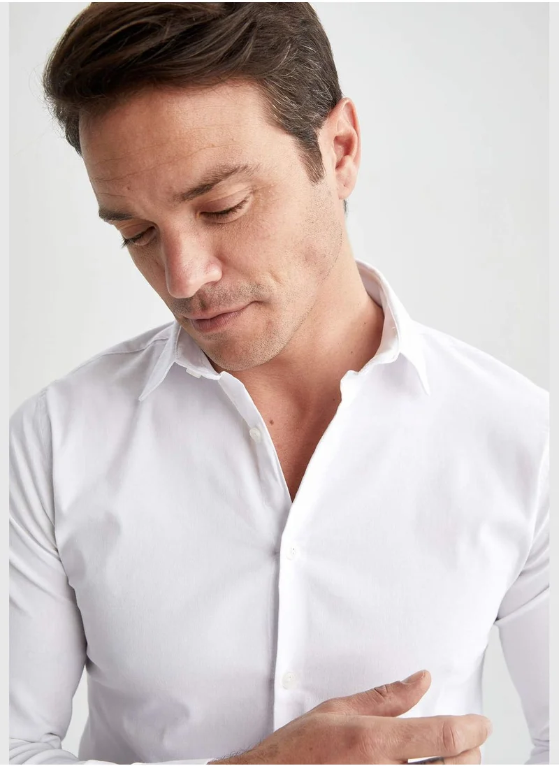 ديفاكتو Man Slim Fit Woven Long Sleeve Shirt