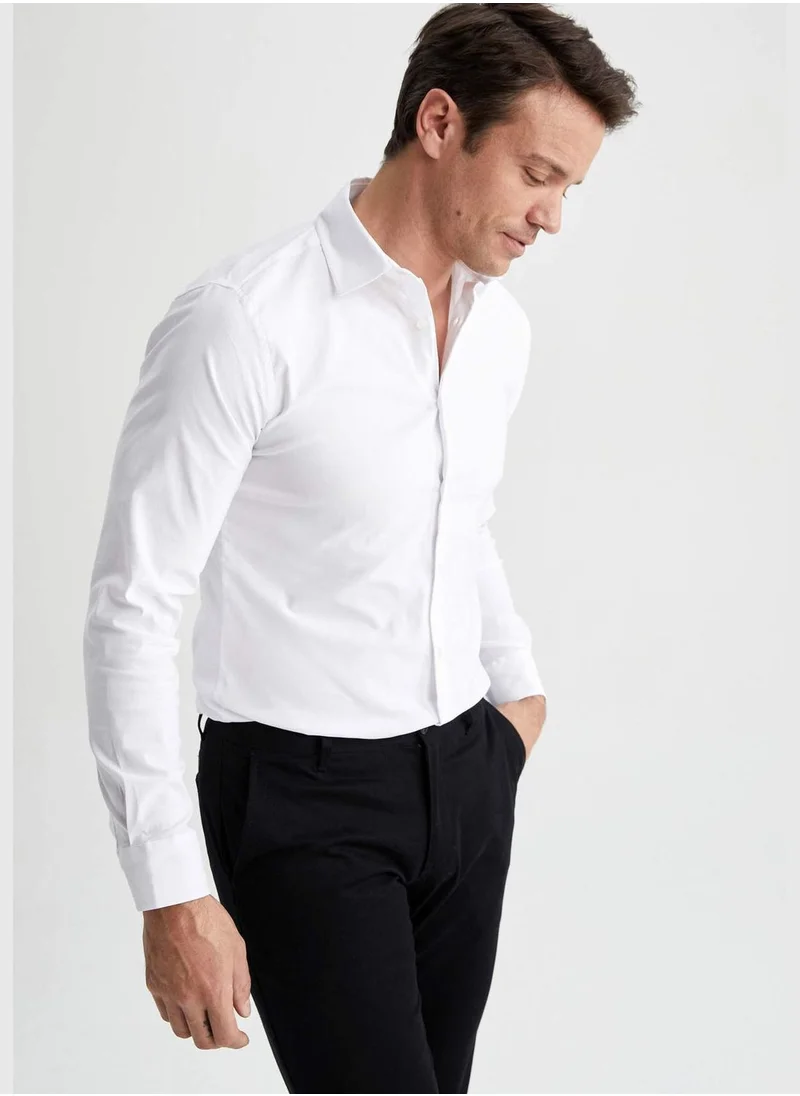 ديفاكتو Man Slim Fit Woven Long Sleeve Shirt