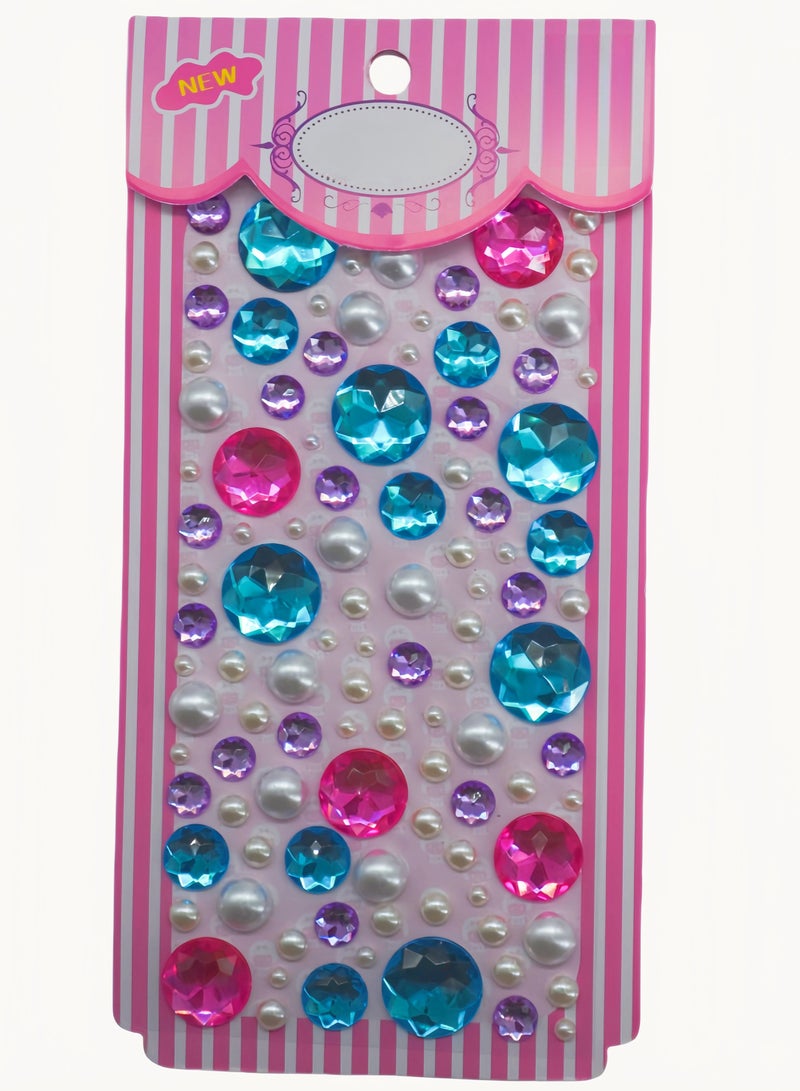 ملصقات ألماس كريستالية دائرية متعددة الألوان ملصقات ثلاثية الأبعاد للأطفال ديكور ذاتي الصنع ملصقات مجوهرات ذاتية اللصق ملصقات ألماس ملونة - Image 1