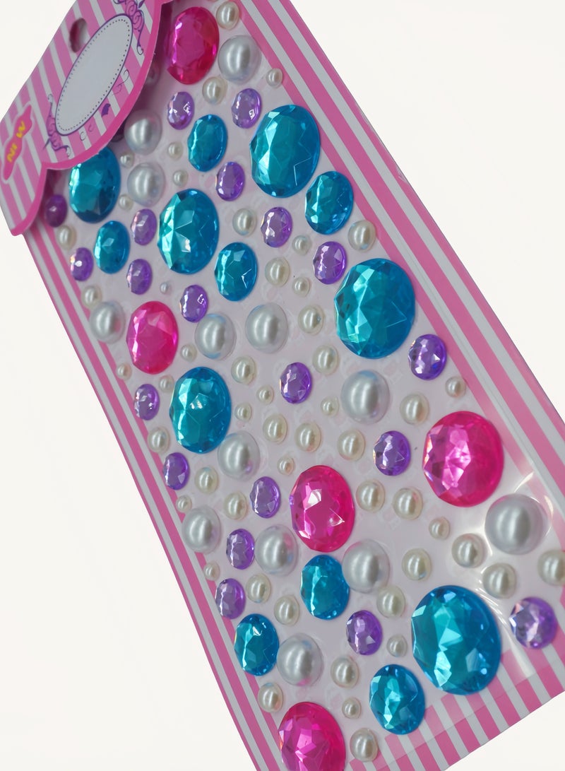 ملصقات ألماس كريستالية دائرية متعددة الألوان ملصقات ثلاثية الأبعاد للأطفال ديكور ذاتي الصنع ملصقات مجوهرات ذاتية اللصق ملصقات ألماس ملونة - Image 2