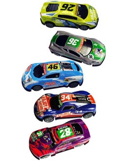 Y&D Pull Back Racing Cars Set of 5 Die cast Race Car Vehicles 3 Inch Metal Friction Powered Toys for Kids Random Pattern  - Image 1